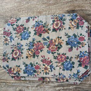Set of 4 floral fabric placemats